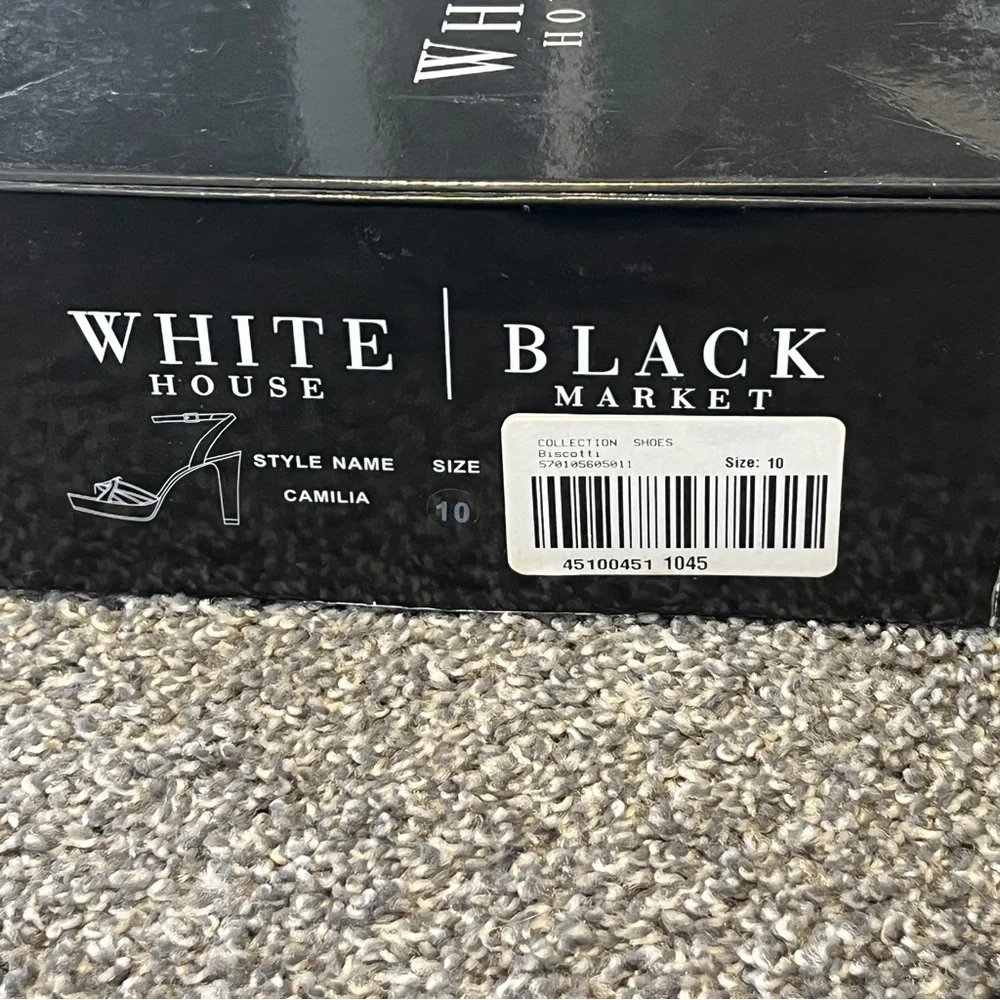 White House Black Market Beige Strappy Heels Size 10